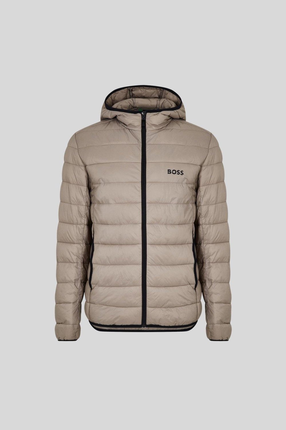 Boss Su Geçirmez Regular Fit Kapüşonlu Erkek Mont Yeşil