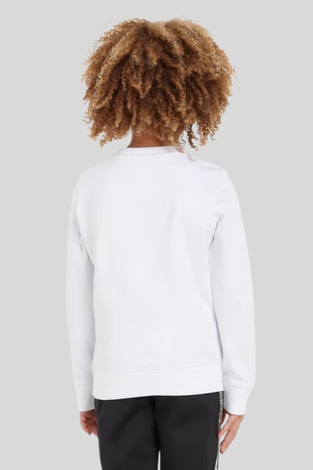 Calvin Klein Erkek Çocuk Hiper Gerçek Monogram Sweatshirt Beyaz