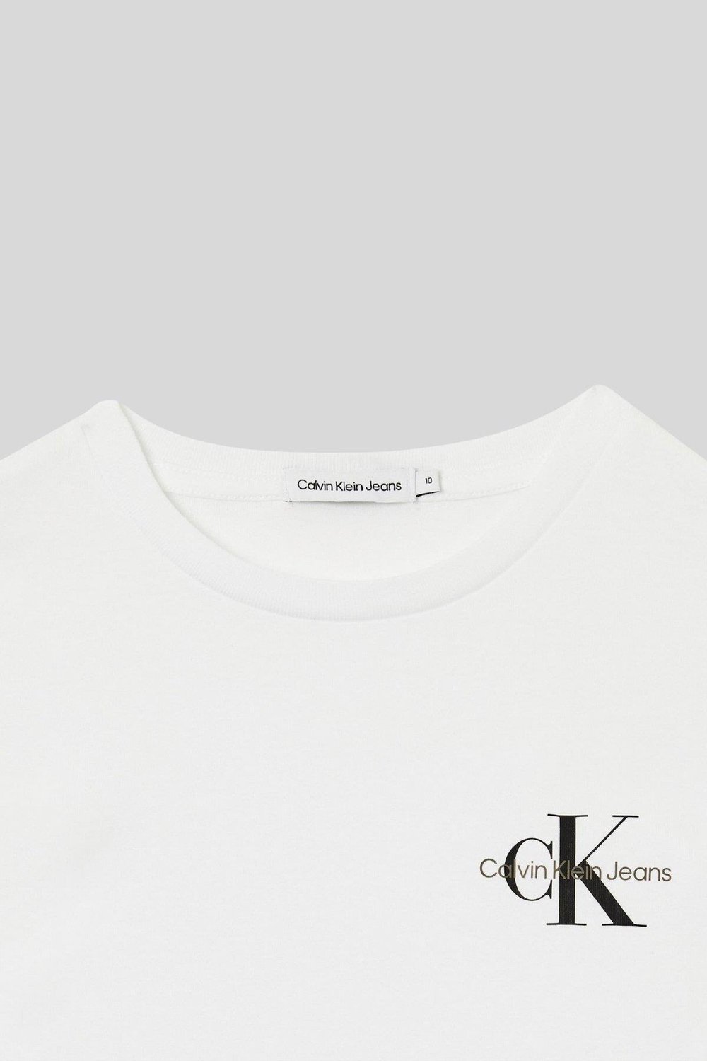 Calvin Klein Erkek Çocuk Monogram Bisiklet Yaka Kısa Kollu T-Shirt Beyaz