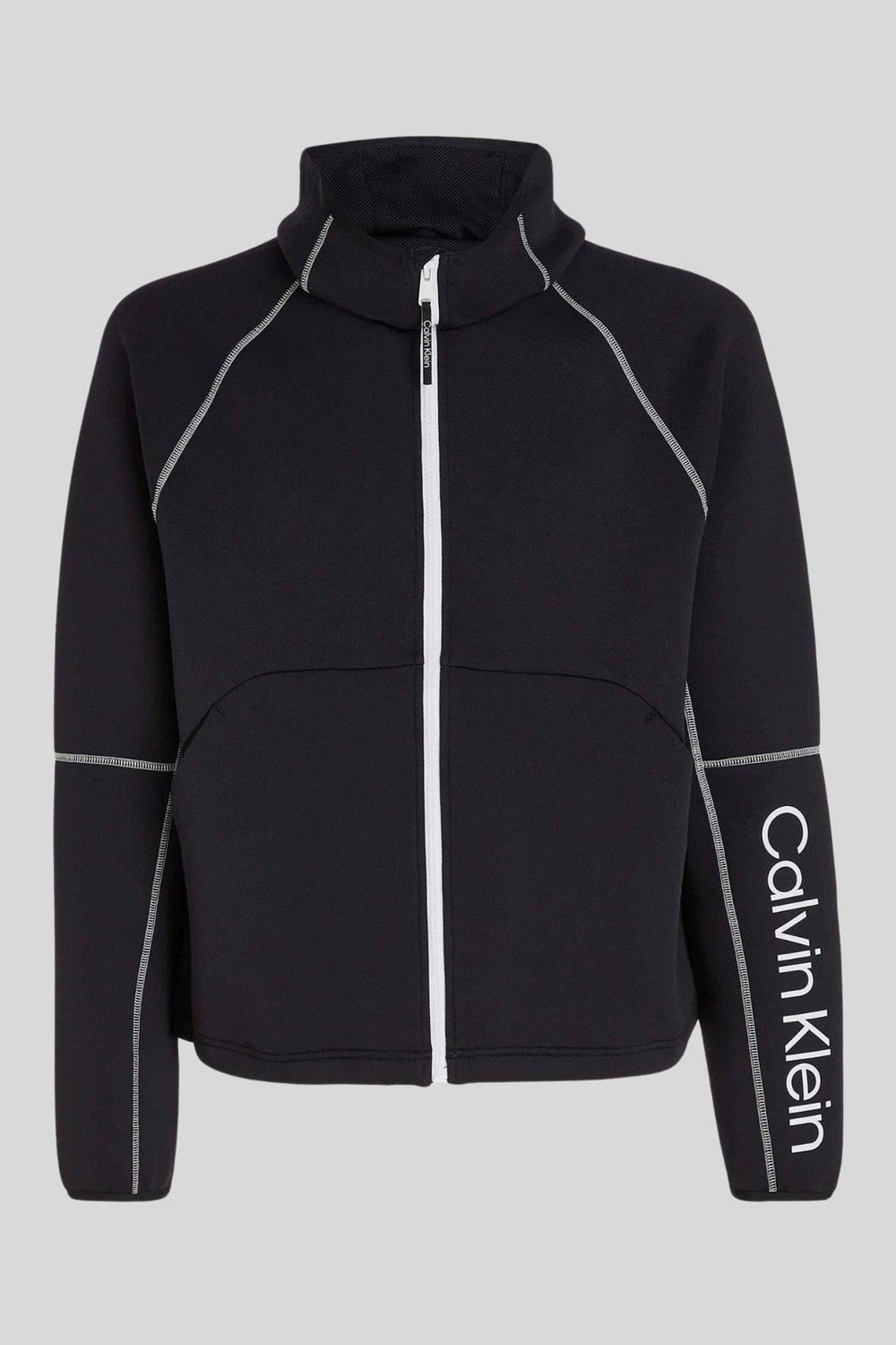 Calvin Klein Erkek Fermuarlı Logolu Sweatshirt Siyah
