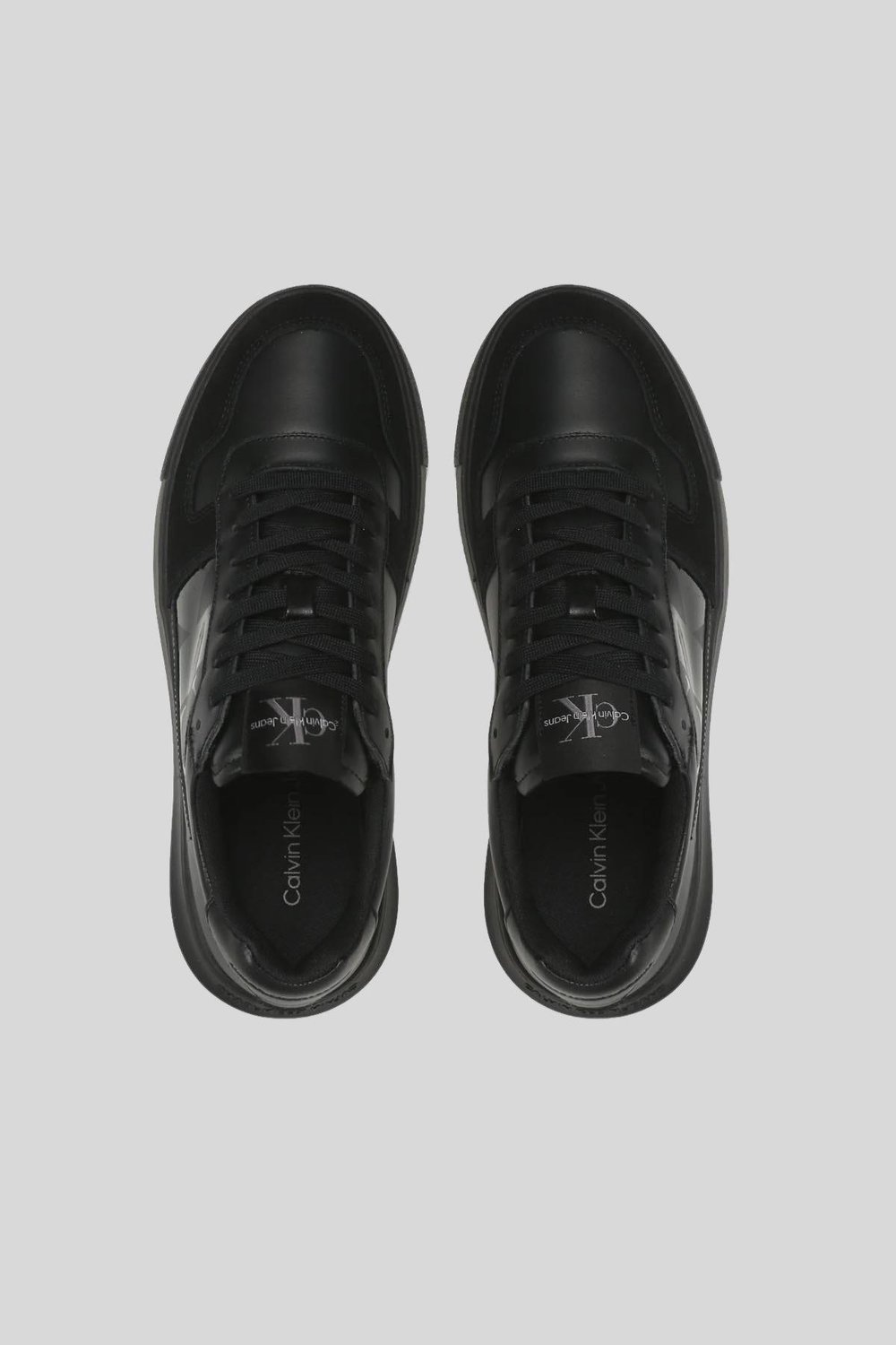 Calvin Klein Erkek Logolu Hakiki Deri Sneaker Siyah
