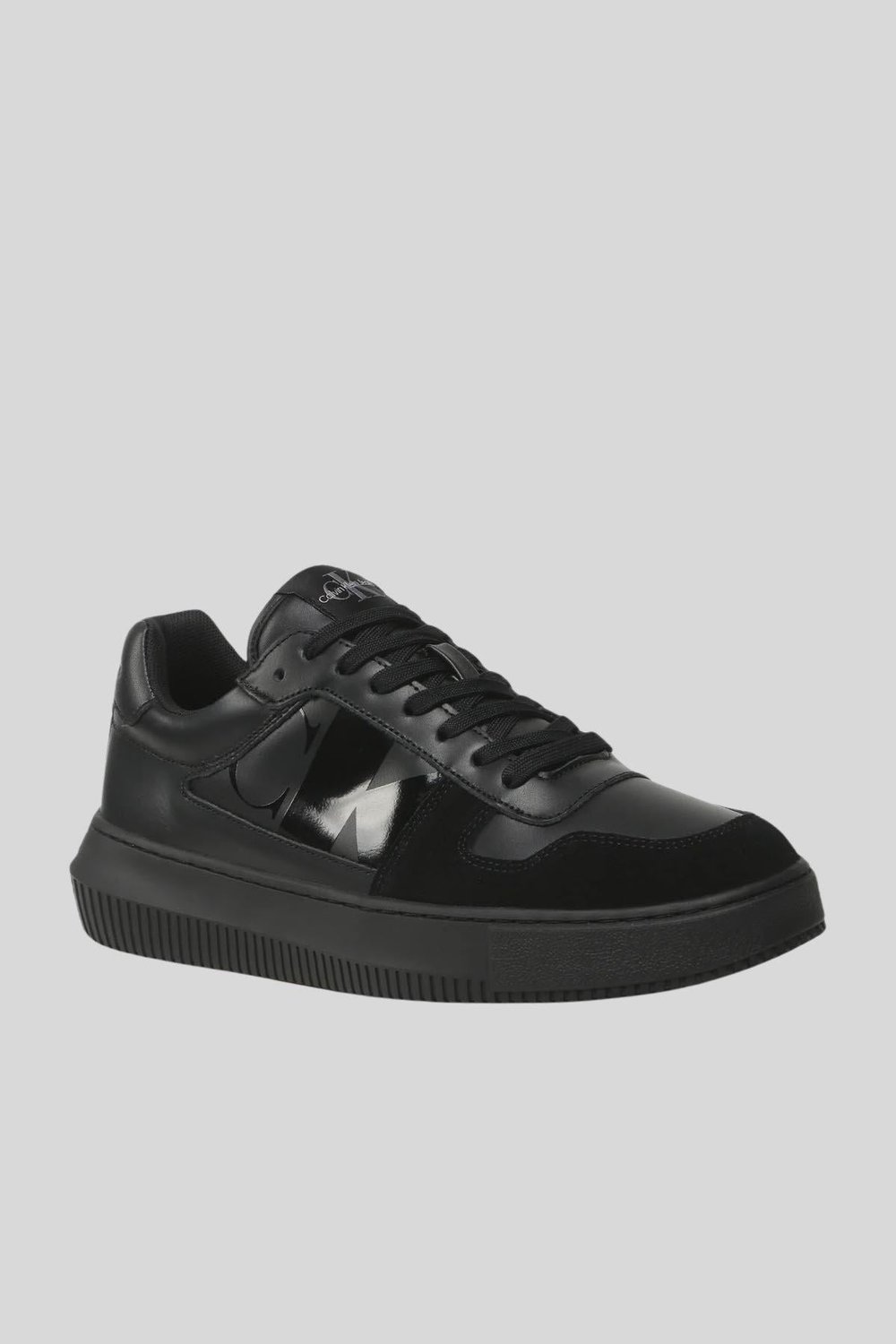Calvin Klein Erkek Logolu Hakiki Deri Sneaker Siyah