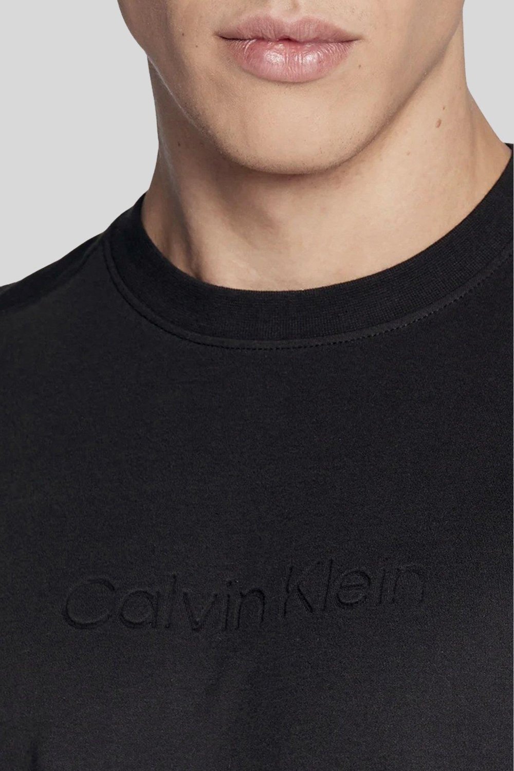 Calvin Klein Erkek Logolu Kısa Kollu Yuvarlak Yaka T-Shirt Siyah
