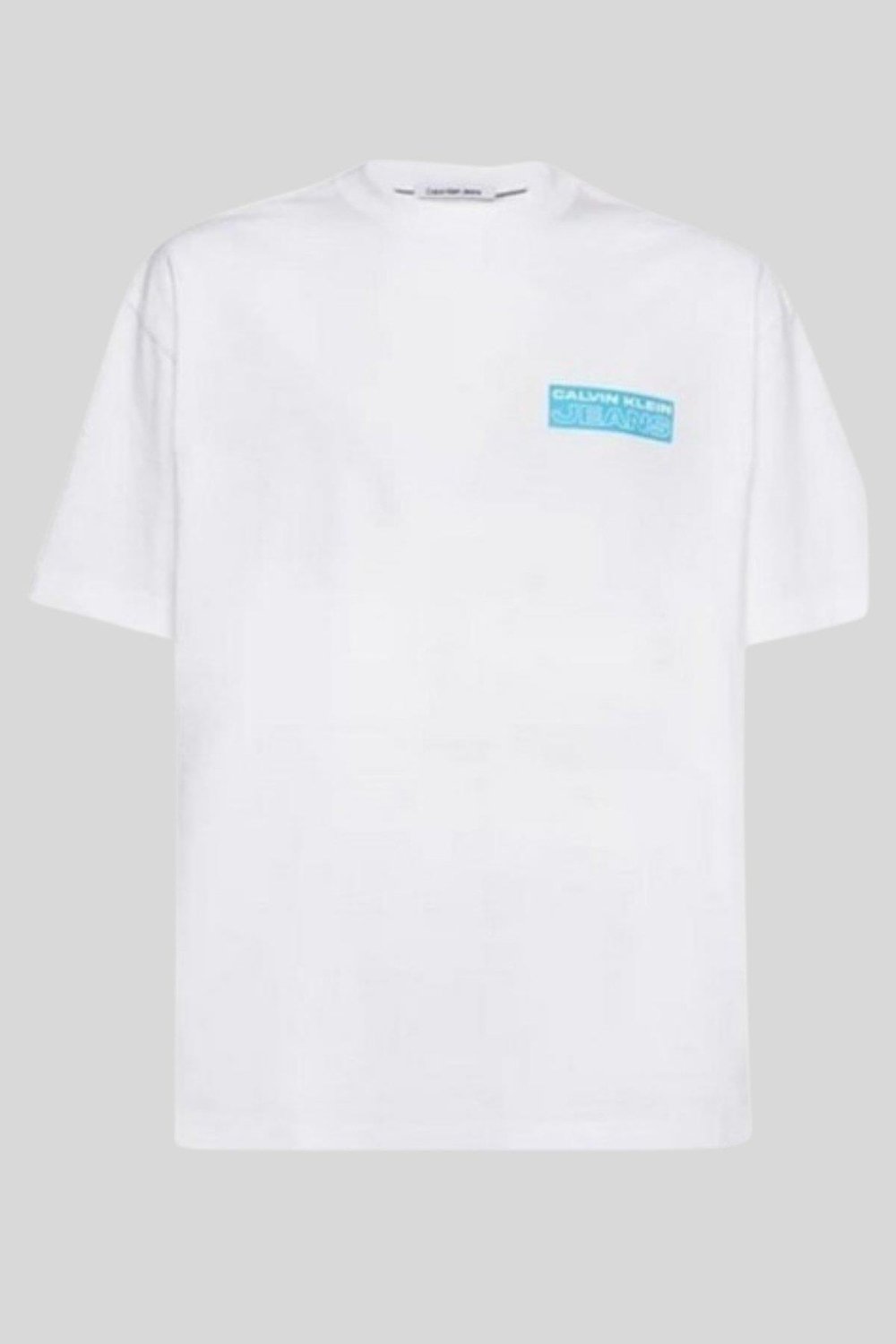 Calvin Klein Erkek Logolu Oversize T-Shirt Beyaz