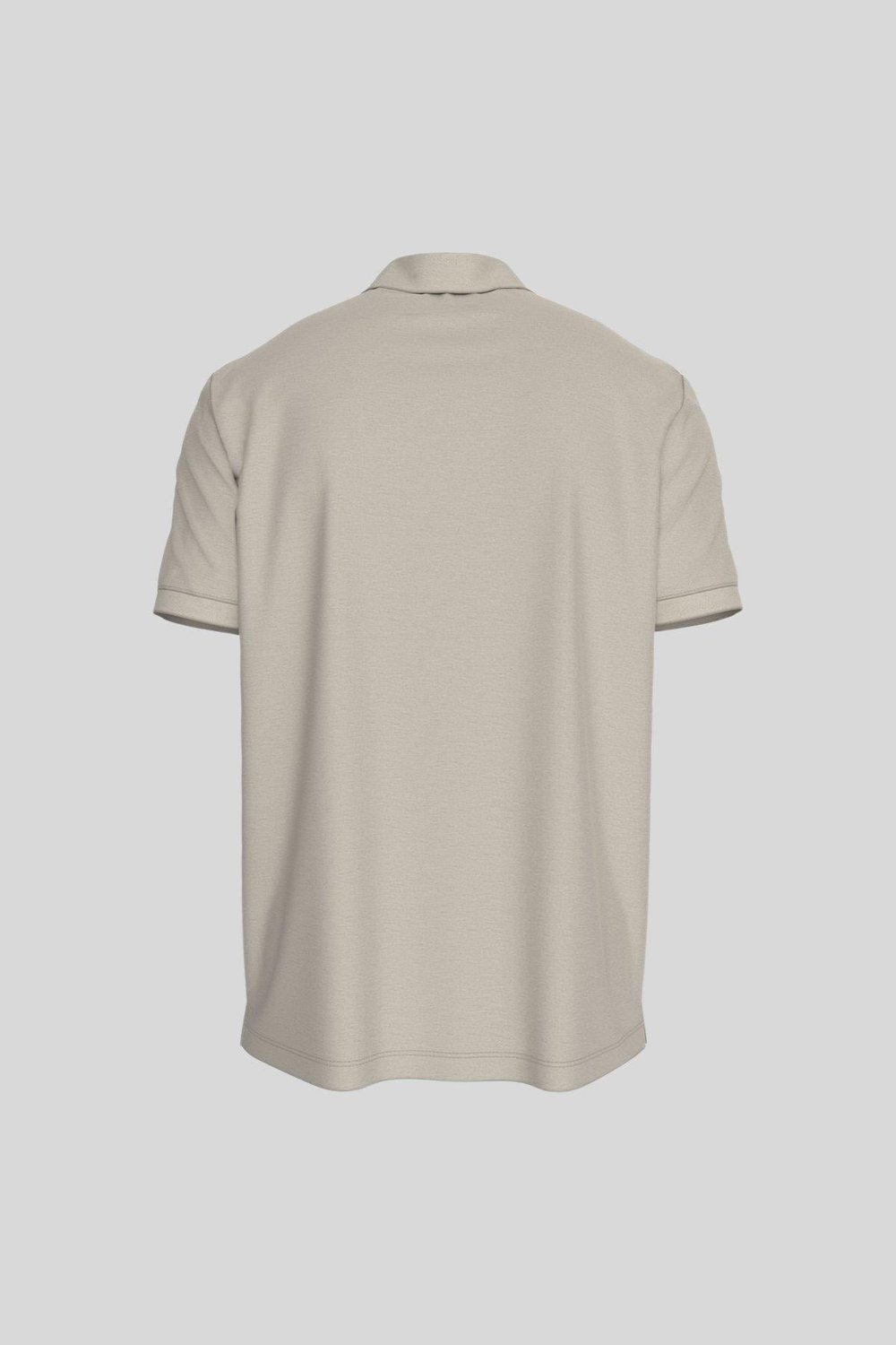 Calvin Klein Erkek Marka Logolu Organik Pamuklu Polo Yaka T-Shirt Bej