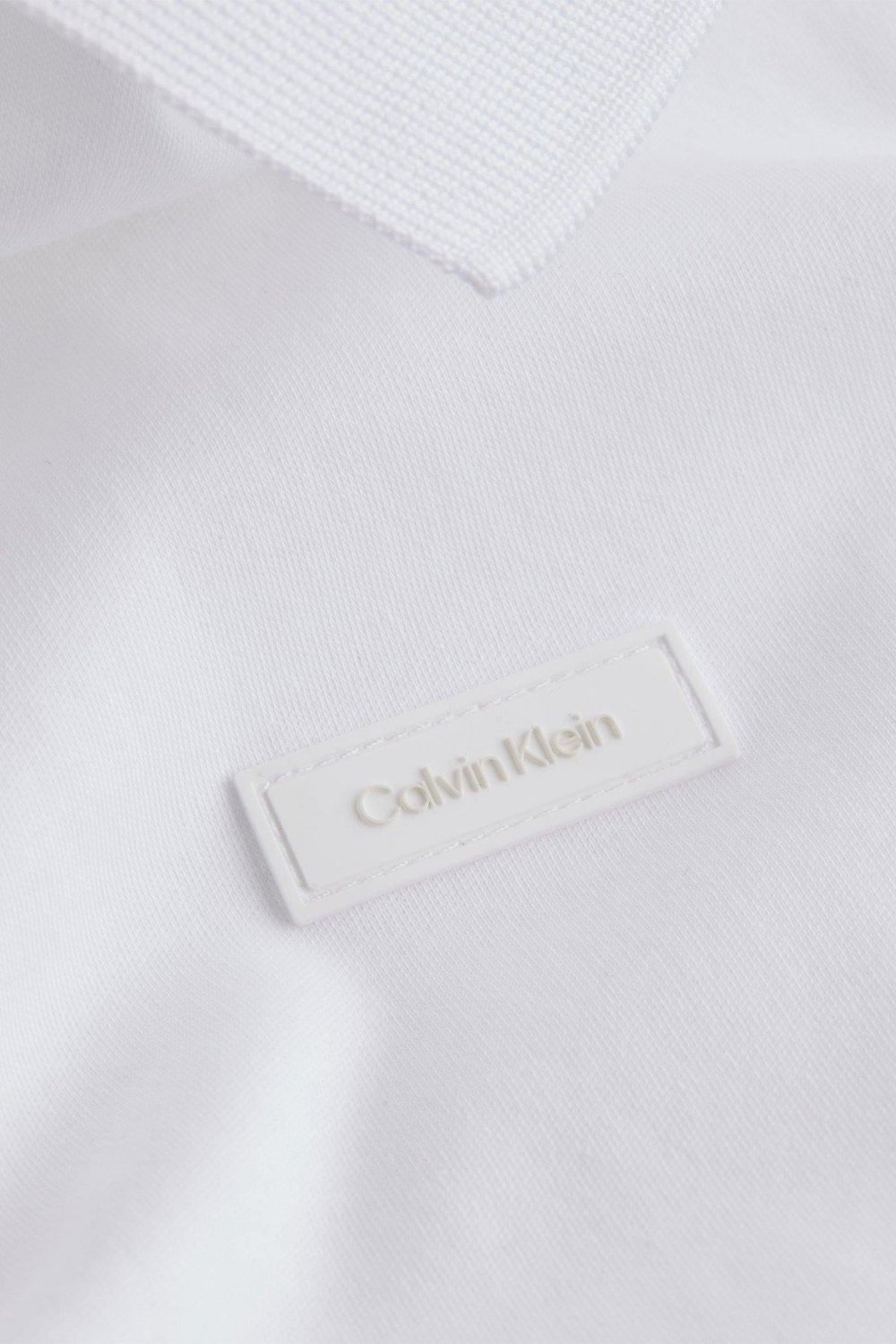 Calvin Klein Erkek Regular Fit Marka Logolu Polo Yaka T-Shirt Beyaz