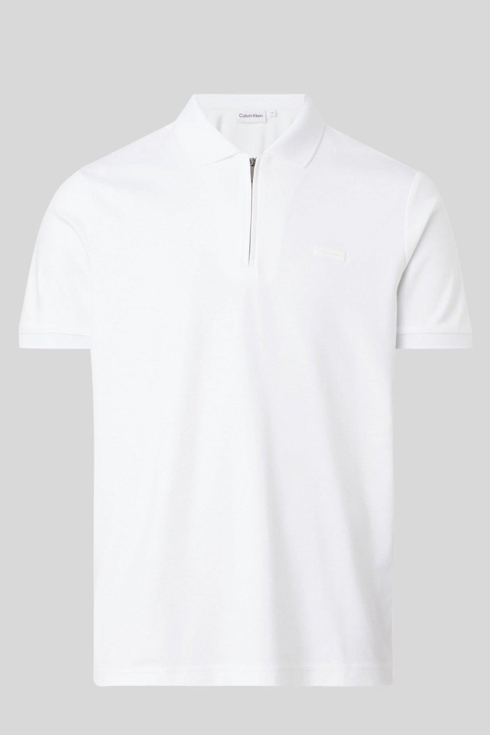 Calvin Klein Erkek Regular Fit Marka Logolu Polo Yaka T-Shirt Beyaz