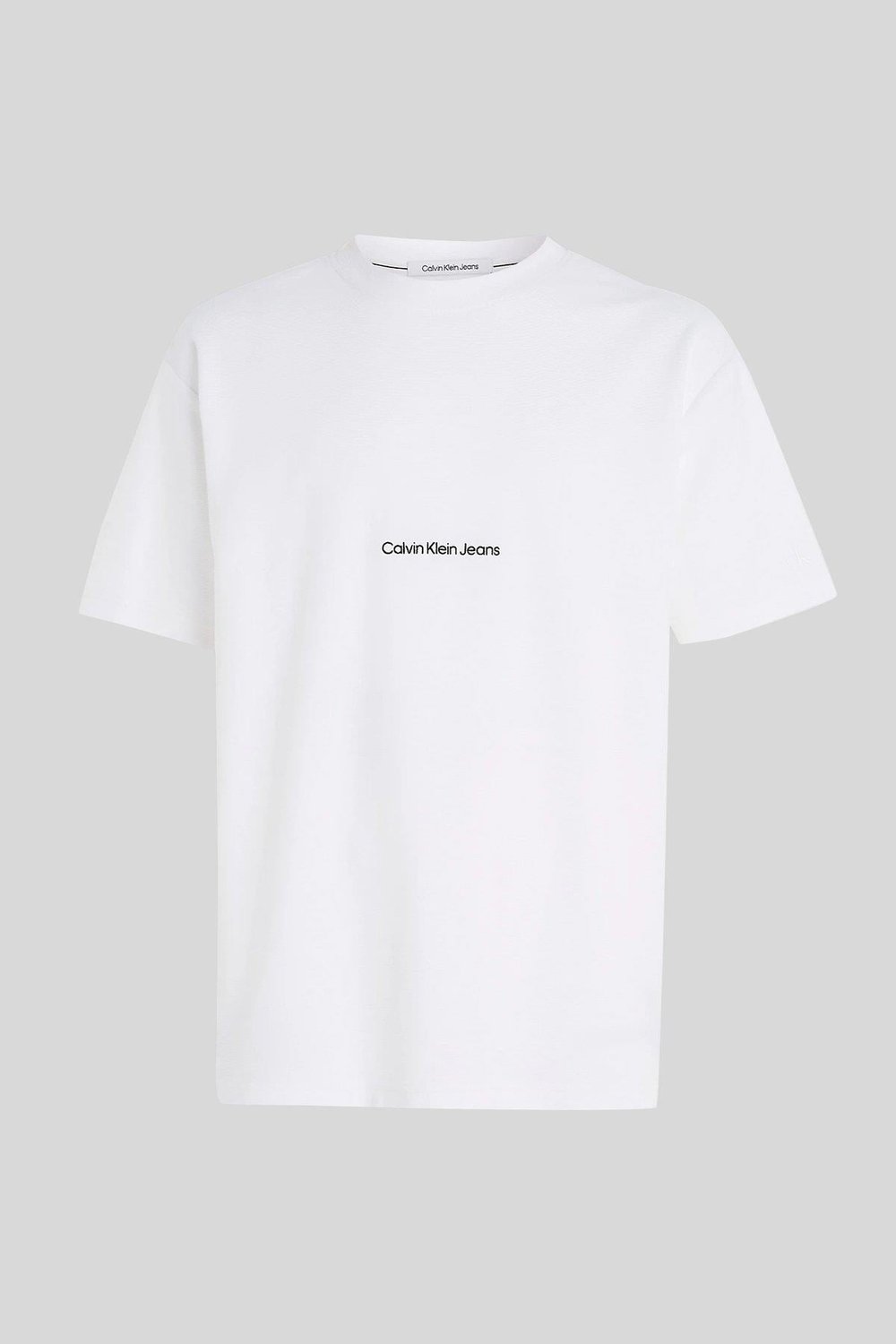 Calvin Klein Erkek Slim Fit Bisiklet Yaka T-Shirt Beyaz