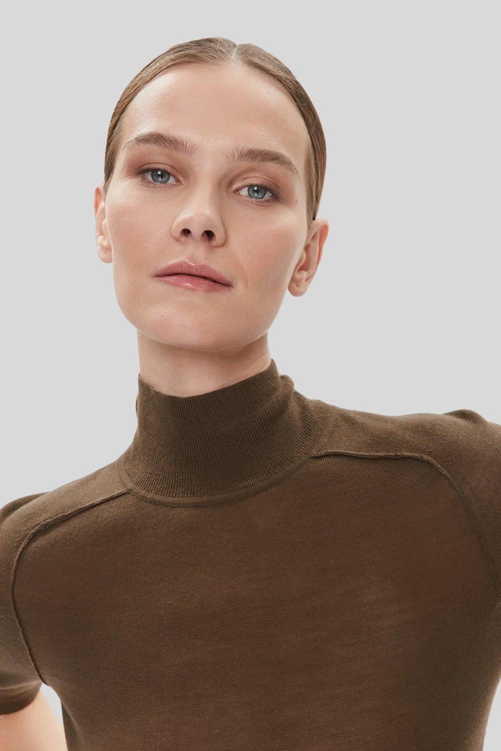 Calvin Klein Kadın Balıkçı Yaka Body Kahverengi