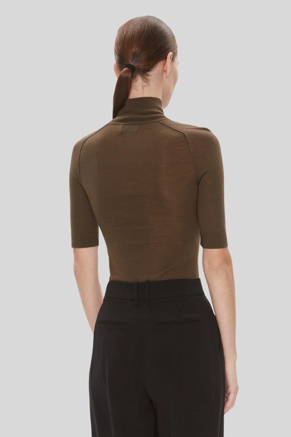 Calvin Klein Kadın Balıkçı Yaka Body Kahverengi