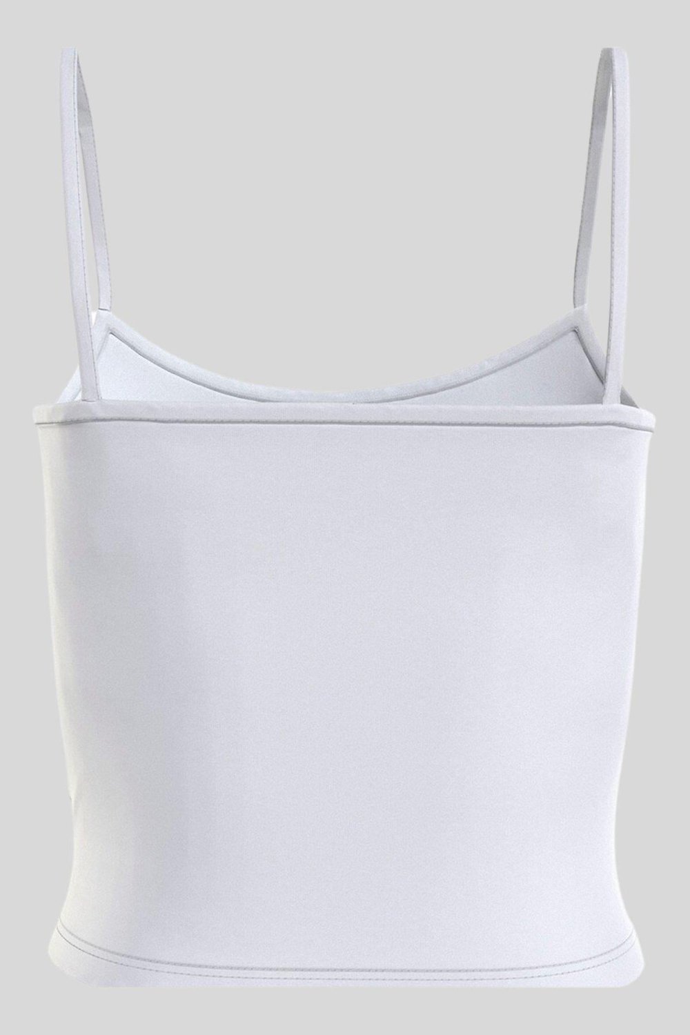 Calvin Klein Kadın Logolu Yuvarlak Yaka Askılı Body Beyaz