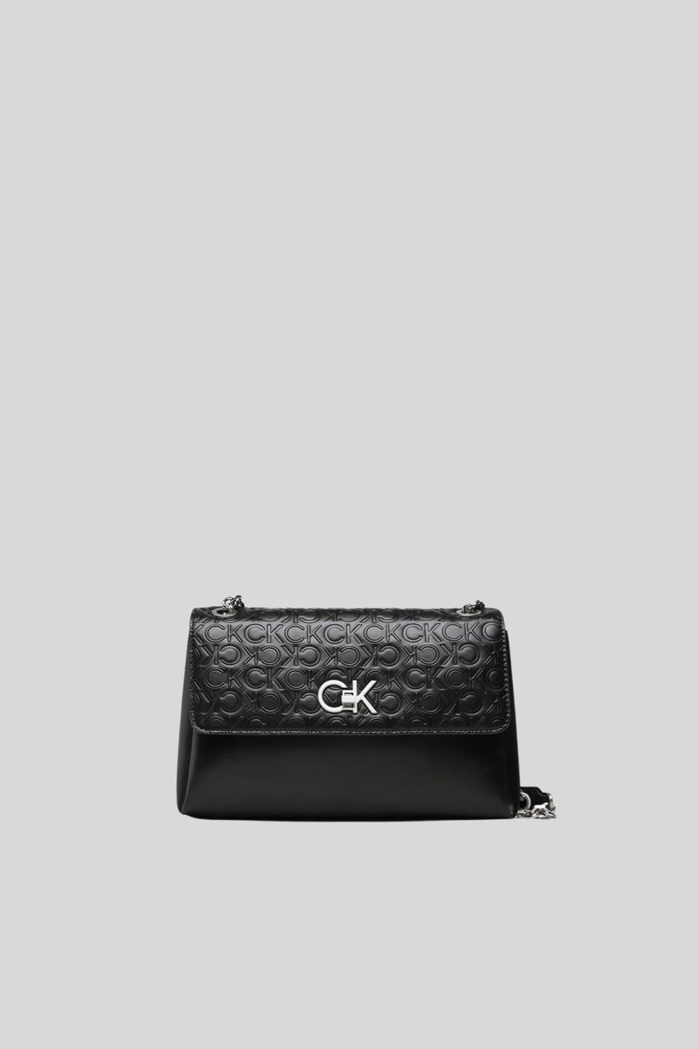 Calvin Klein Kadın Logolu Zincir Askılı Omuz Çantası Siyah