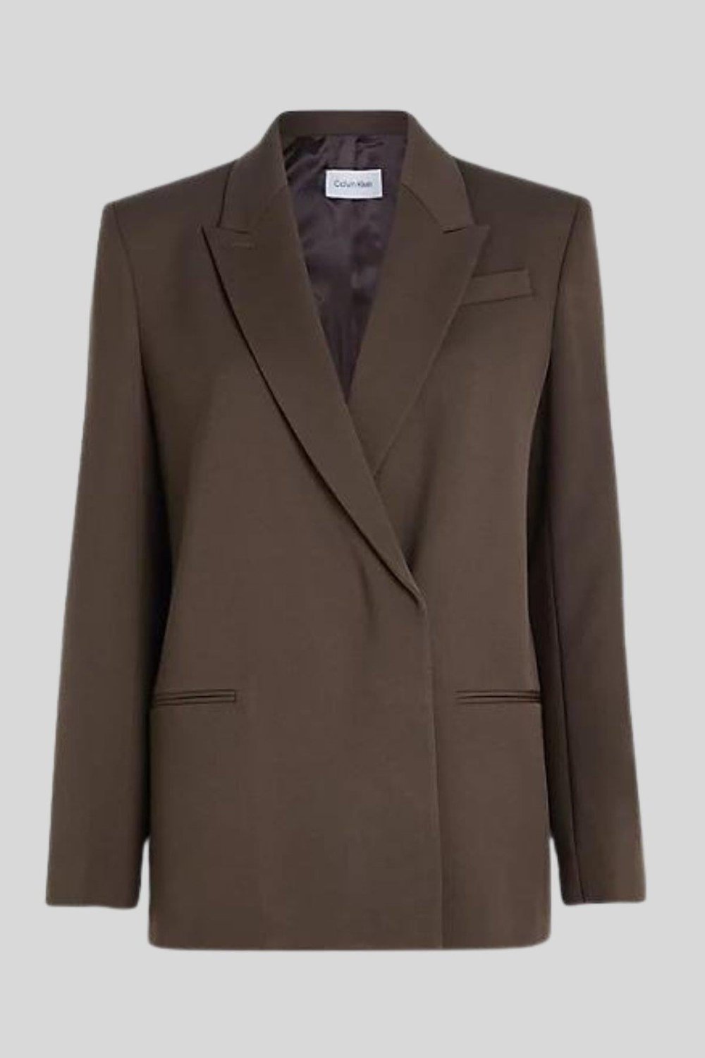 Calvin Klein Kadın Yün Twill Blazer Ceket Kahverengi