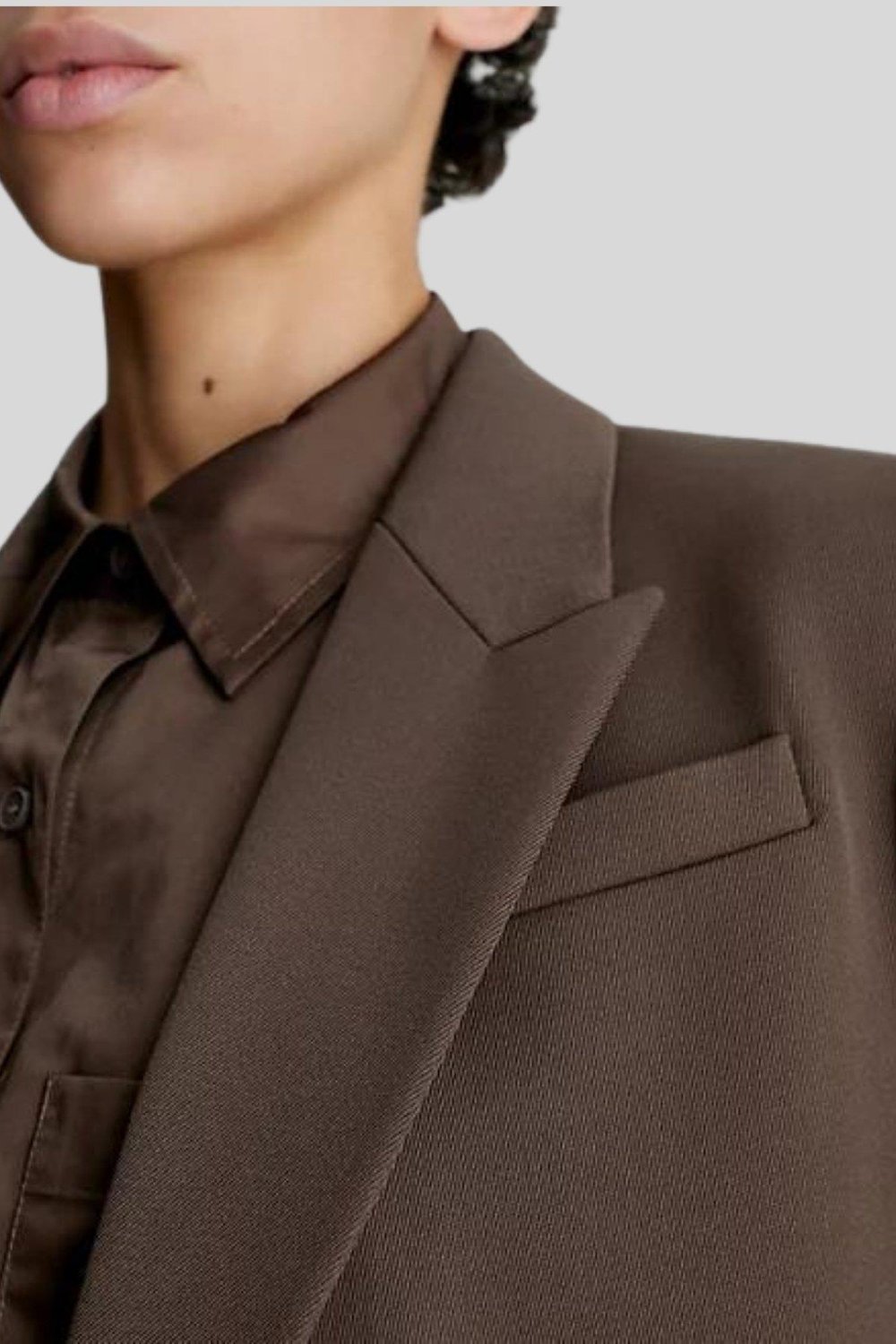 Calvin Klein Kadın Yün Twill Blazer Ceket Kahverengi