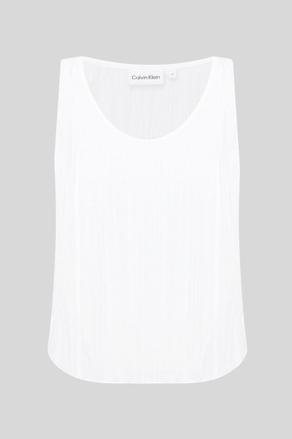 Calvin Klein Kadın Yuvarlak Yaka Kolsuz T-Shirt Beyaz