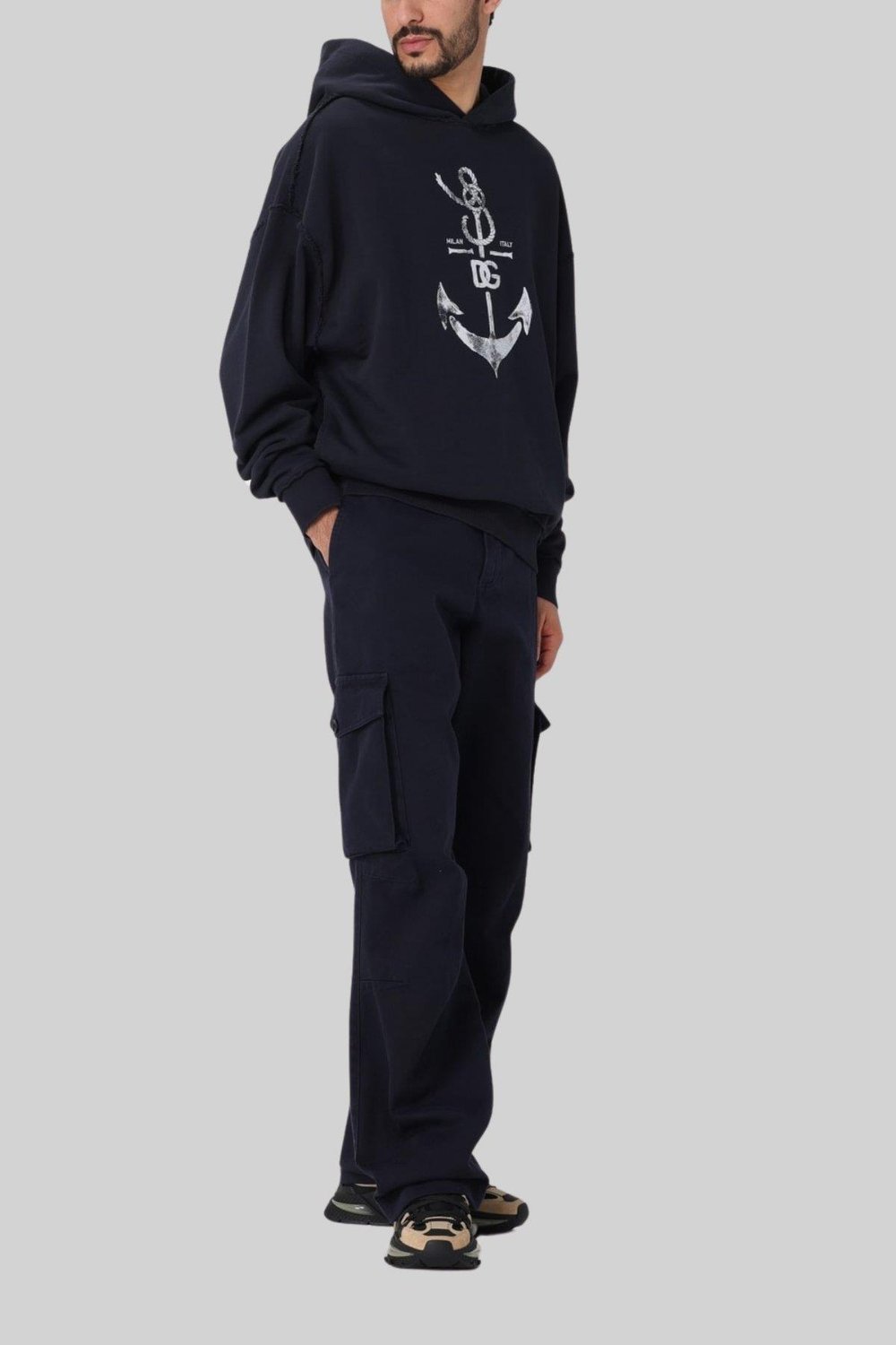 Dolce&Gabbana Erkek Kapşonlu Sweatshirt Siyah