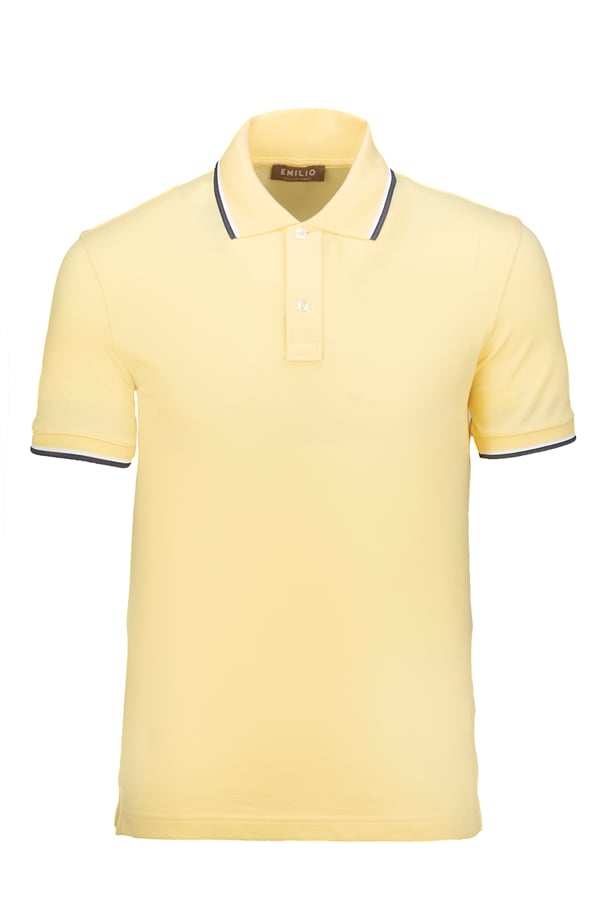 Erkek Çift Çizgili Kol Bantlı Polo Yaka T-Shirt