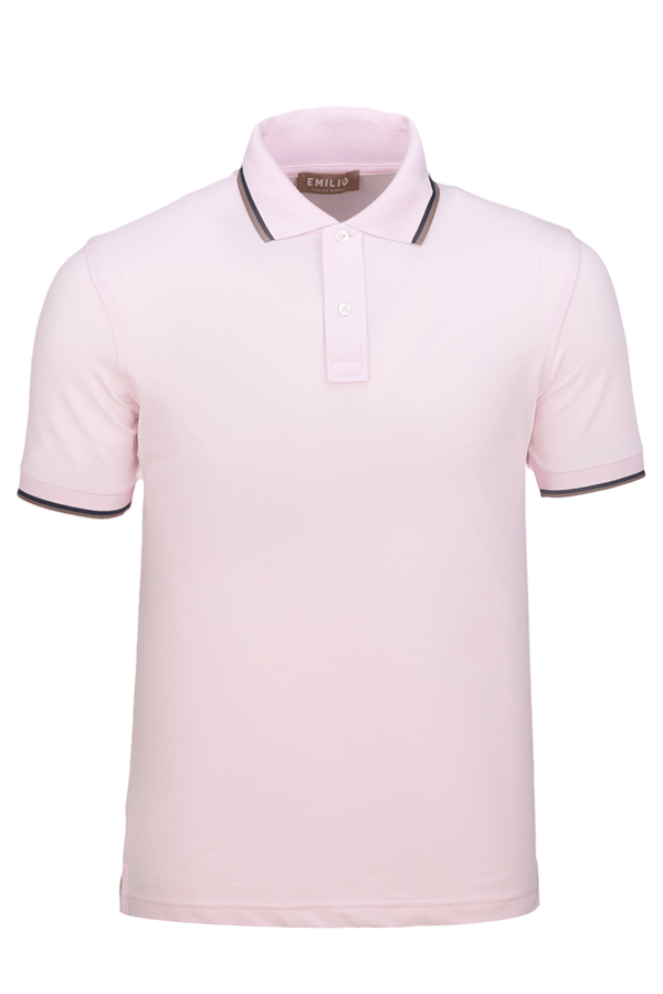 Erkek Çift Çizgili Kol Bantlı Polo Yaka T-Shirt