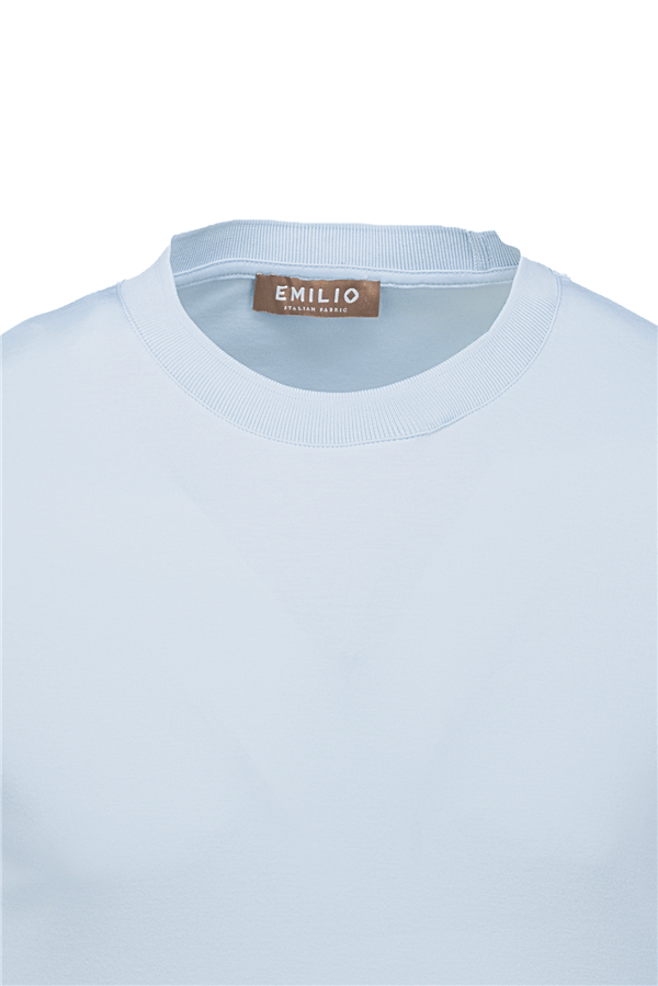 Erkek kol Bantlı Bisiklet Yaka T-Shirt
