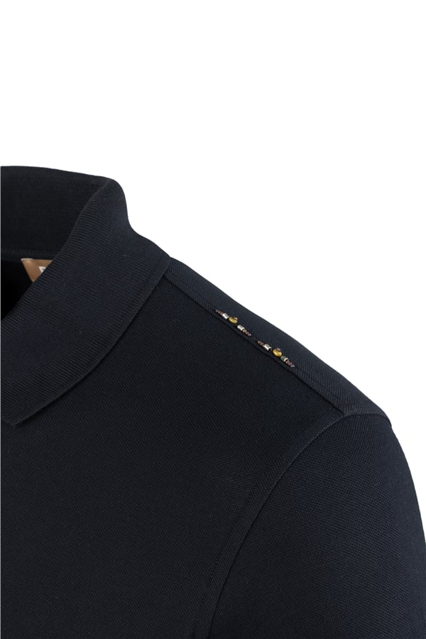 Erkek Kol Bantlı Boncuk İşleme Polo Yaka Erkek T-Shirt