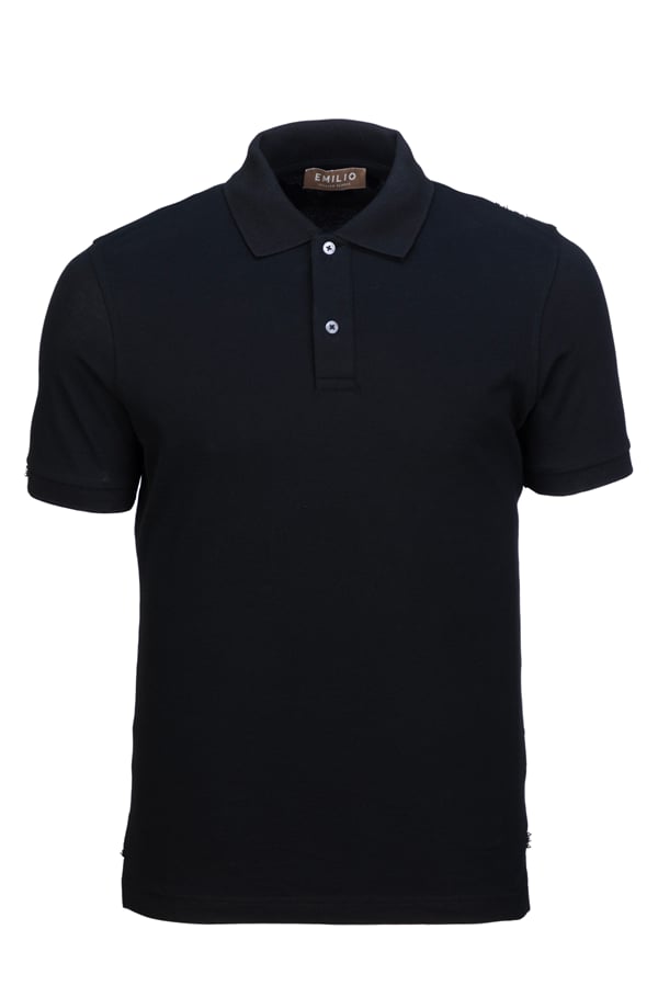 Erkek Kol Bantlı Boncuk İşleme Polo Yaka Erkek T-Shirt
