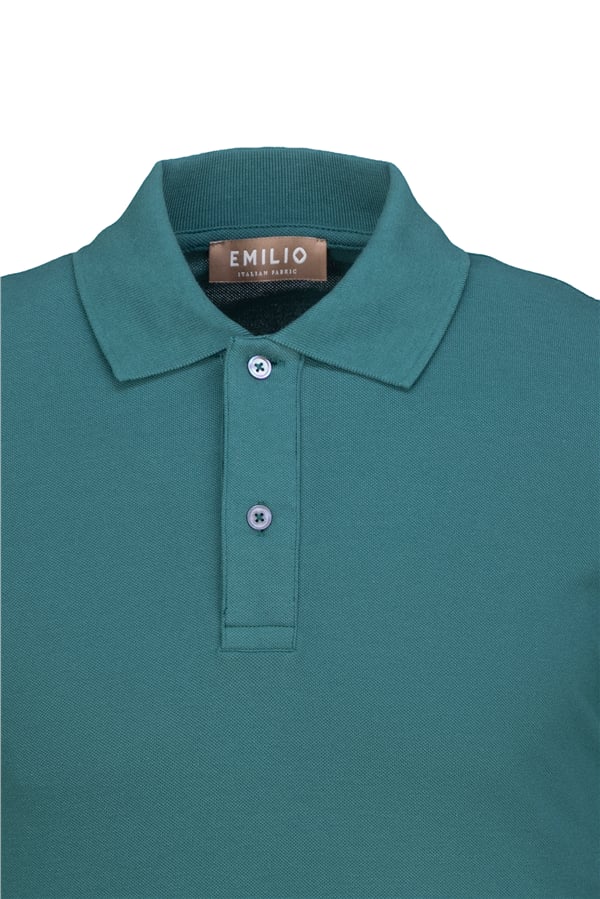 Erkek Kol Bantlı Boncuk İşleme Polo Yaka Erkek T-Shirt