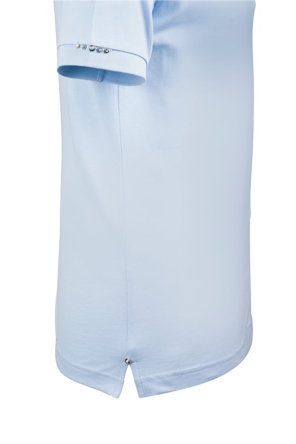 Erkek Kol Bantlı Boncuk İşleme Polo Yaka Erkek T-Shirt