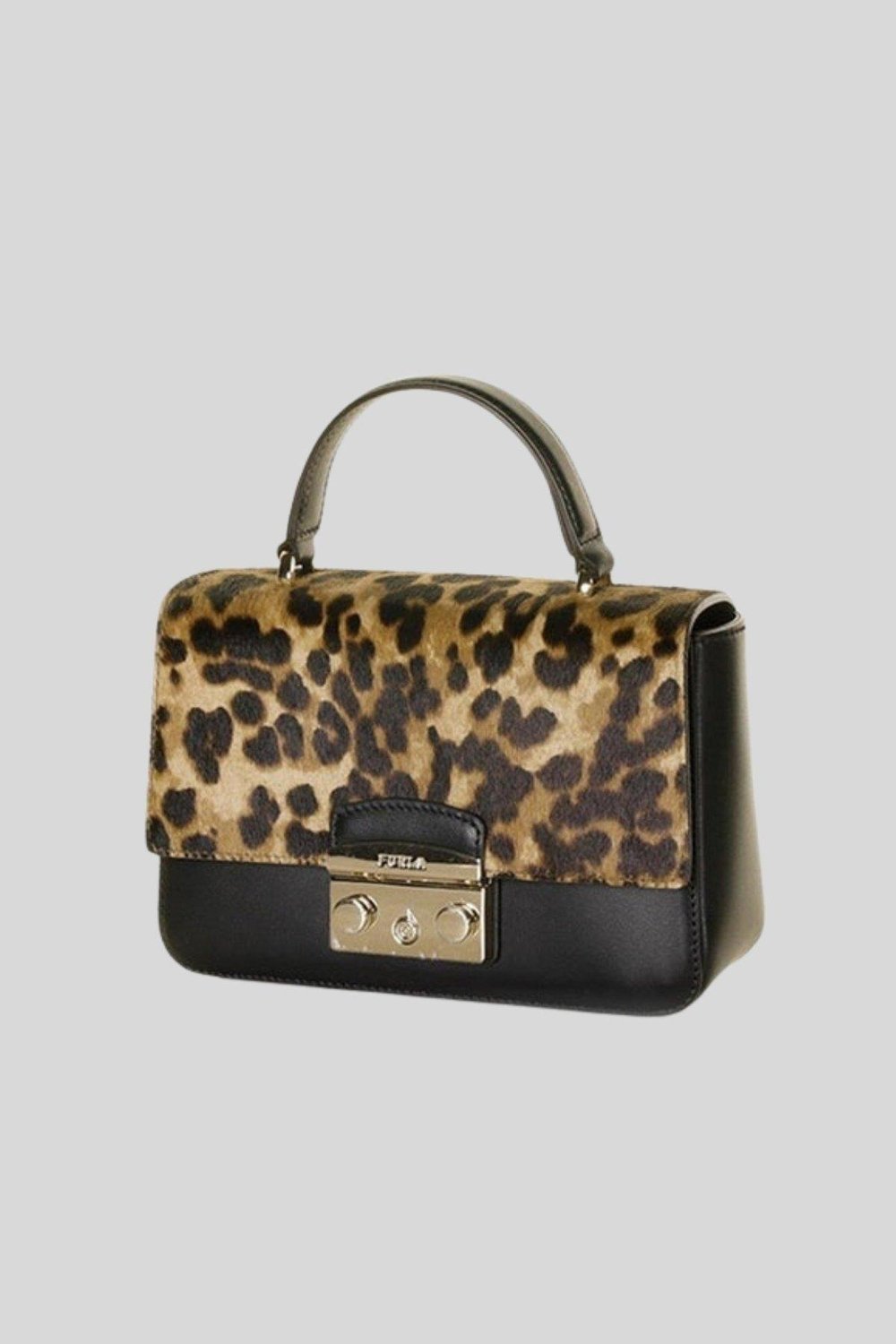 Furla Leopar Desenli Kadın El Çantası Siyah