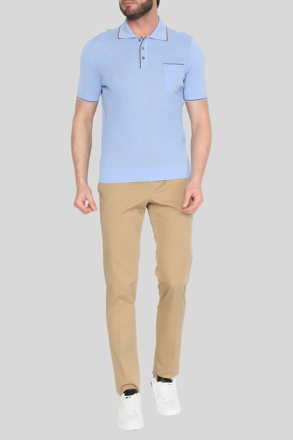 Gran Sasso Erkek Polo Yaka T-Shirt Kahverengi