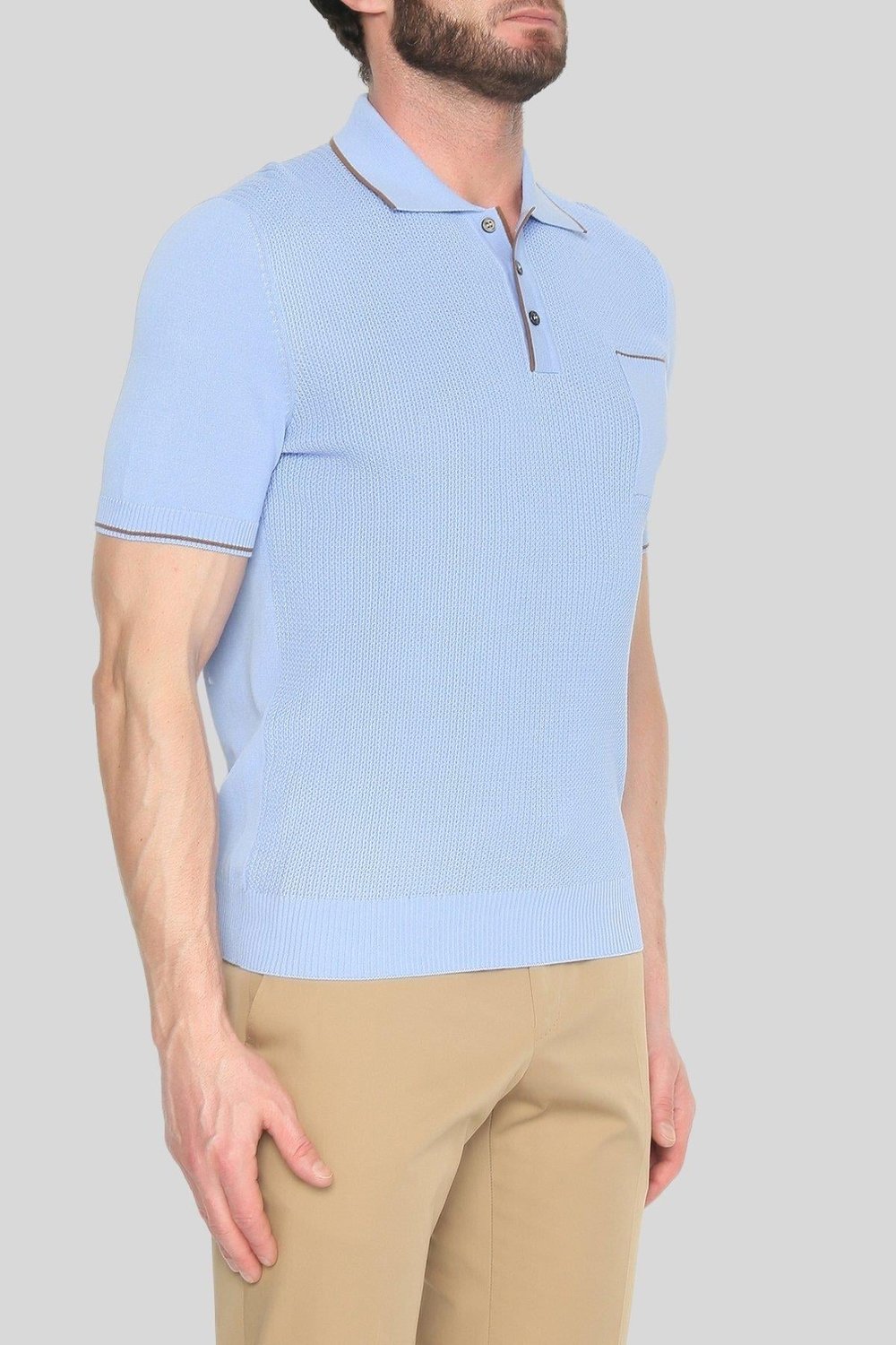 Gran Sasso Erkek Polo Yaka T-Shirt Kahverengi