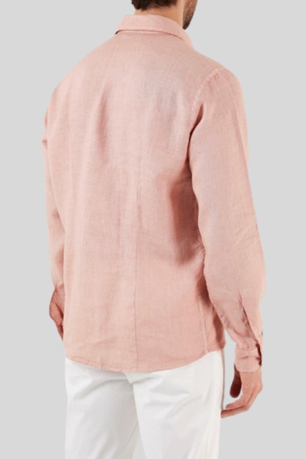 Gran Sasso Erkek Regular Fit Keten Gömlek Pembe