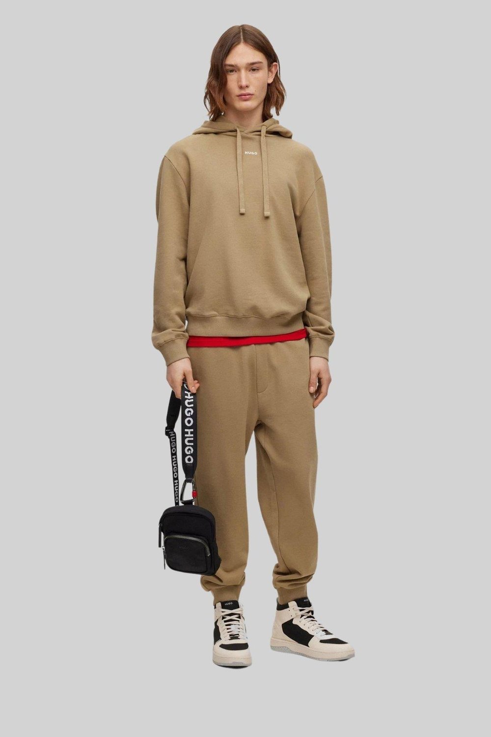 Hugo Boss Kapüşonlu Erkek Sweatshirt Kahverengi