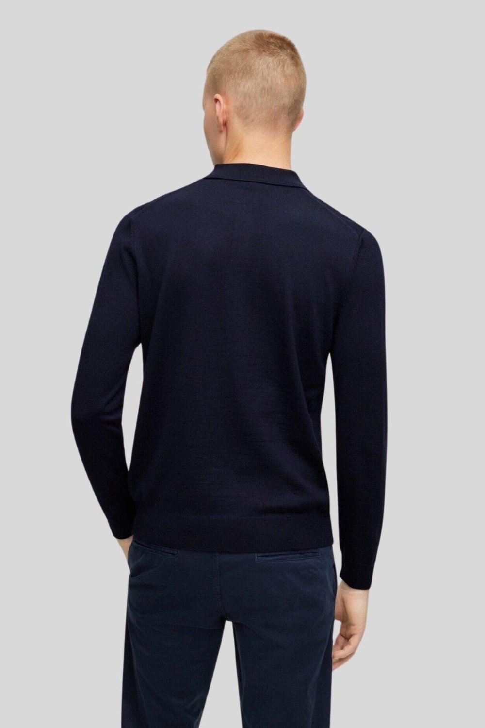 Hugo Boss Regular Fit Erkek Yün Kazak Lacivert 404