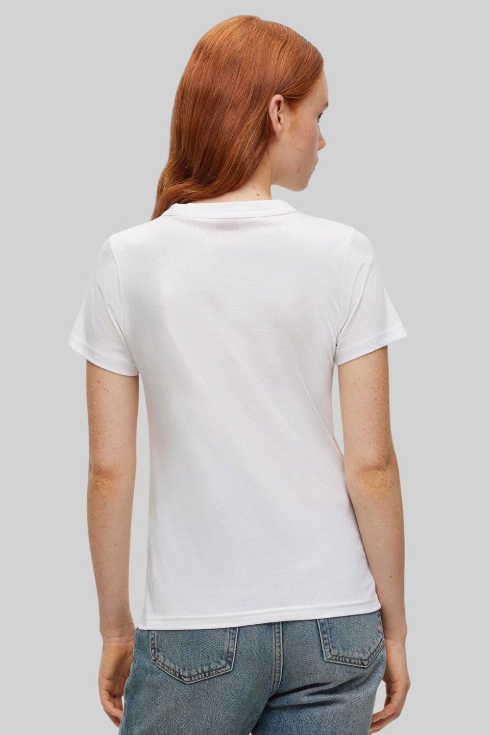 Hugo Boss Regular Fit Kadın T-Shirt Beyaz 100
