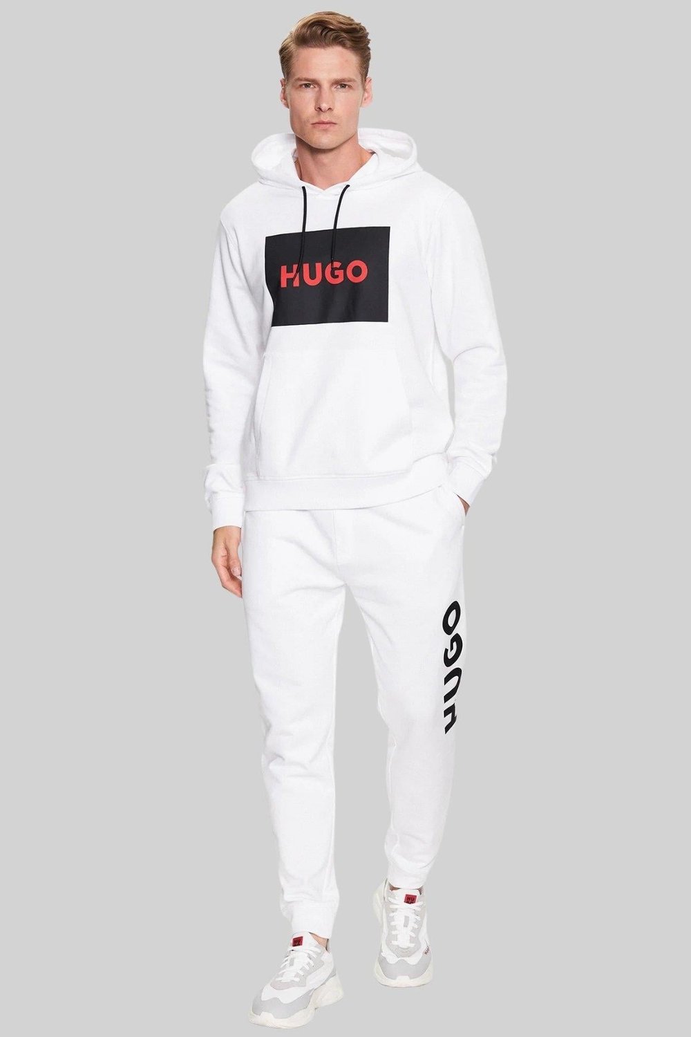 Hugo Boss Regular Fit Kapüşonlu Erkek Sweatshirt Beyaz 127