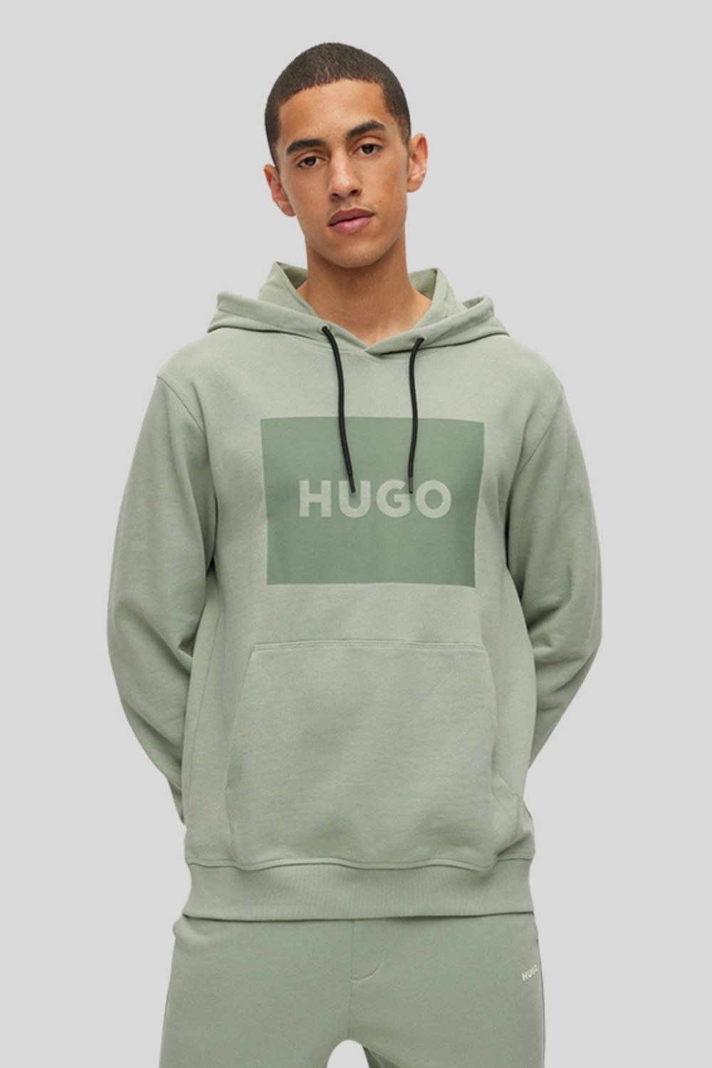 Hugo Boss Regular Fit Kapüşonlu Erkek Sweatshirt Yeşil