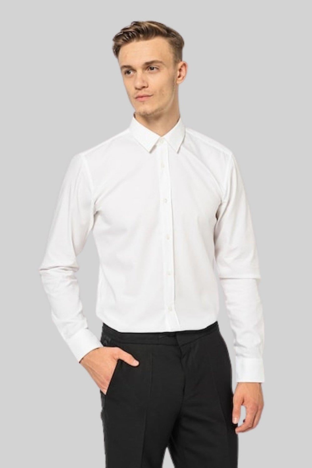 Hugo Boss Slim Fit Uzun Kollu Erkek Gömlek Beyaz 199