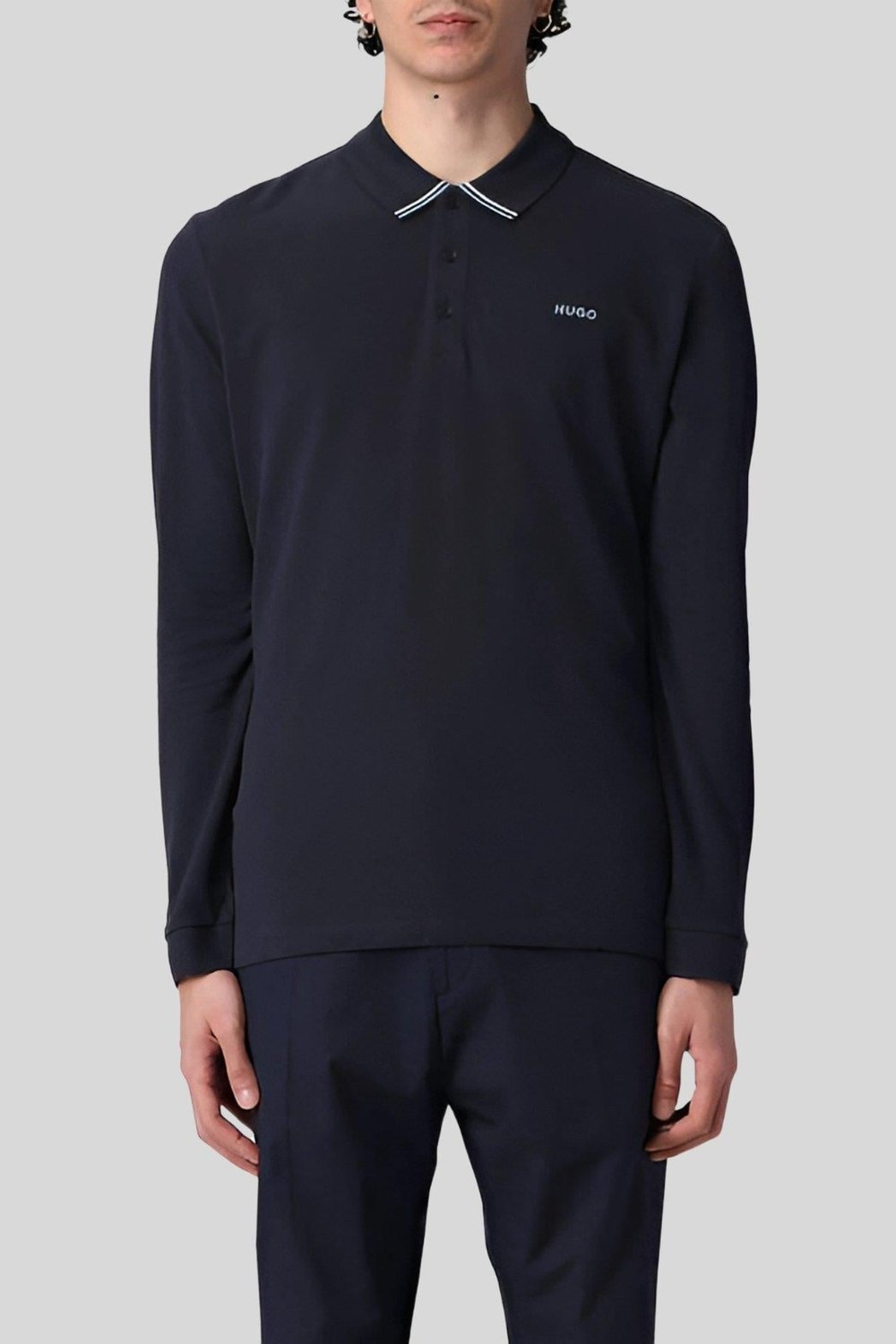Hugo Boss Uzun Kollu Erkek Polo T-Shirt Lacivert