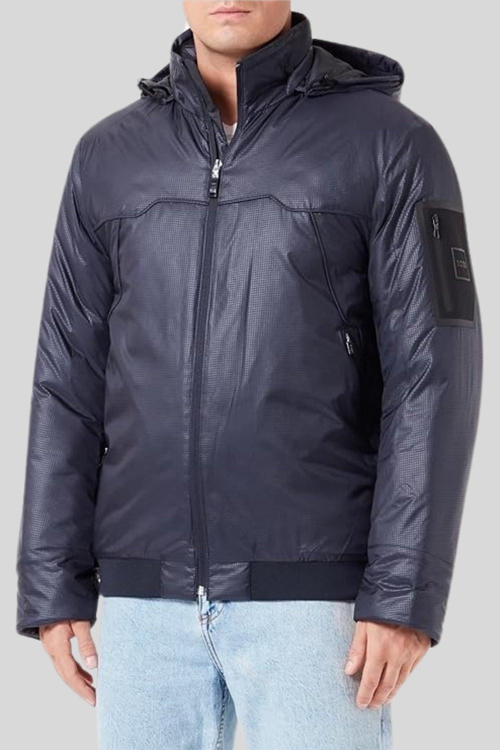 Hugo Boss Vuruşlu ve Göğüs Cepli Erkek Mont Mavi 402