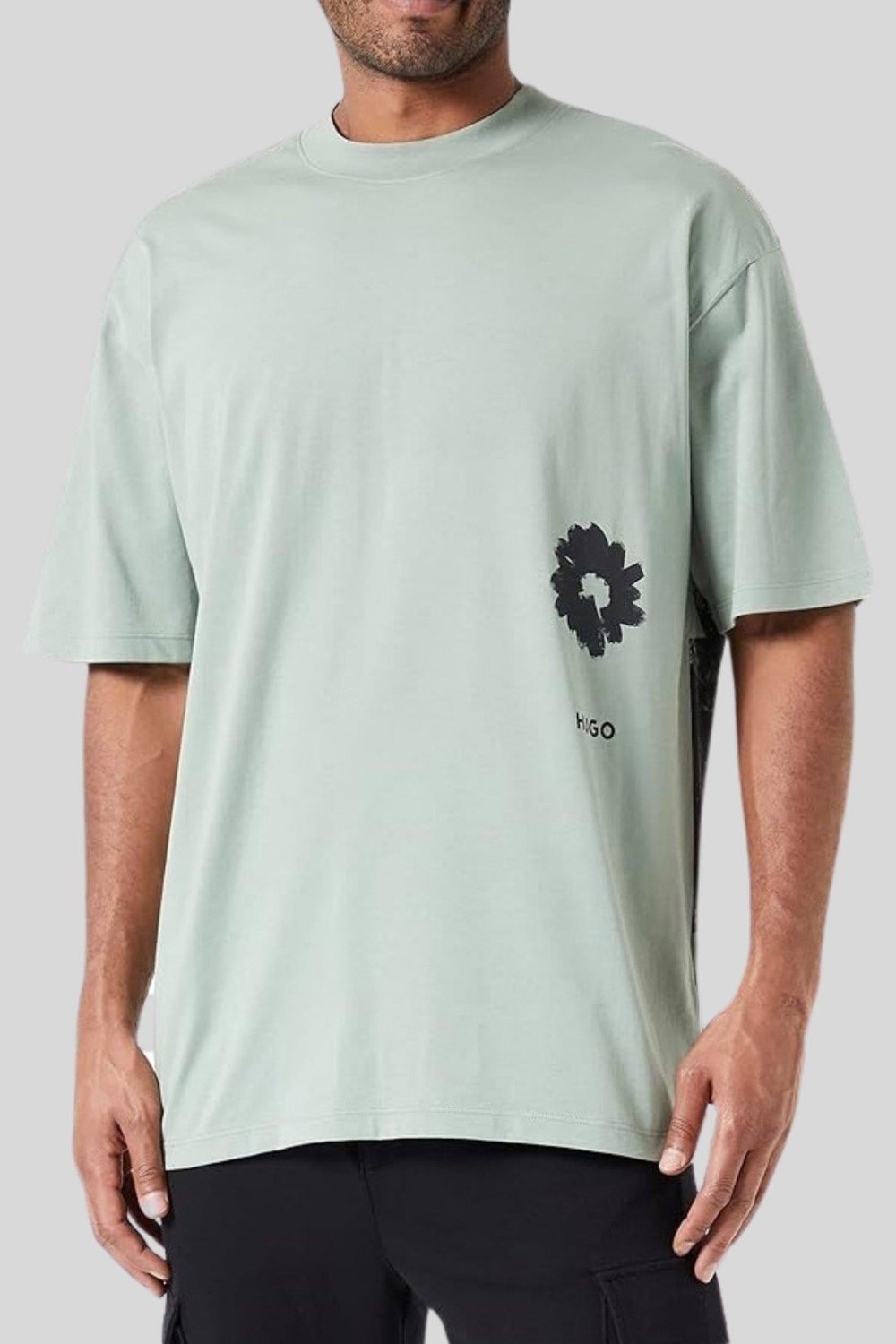 Hugo Desenli Erkek T-Shirt Yeşil