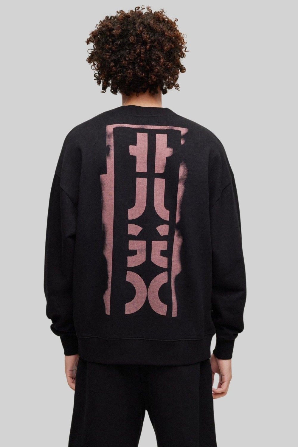 Hugo Erkek Bisiklet Yaka Sweatshirt Siyah