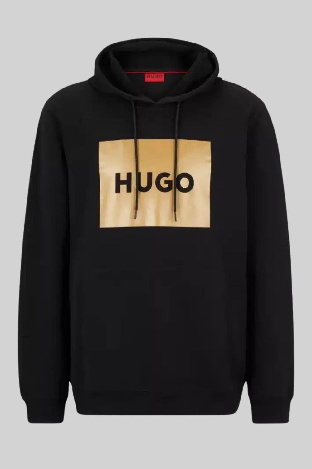 Hugo Erkek Duratschi Logo Baskılı Kapüşonlu Sweatshirt Siyah