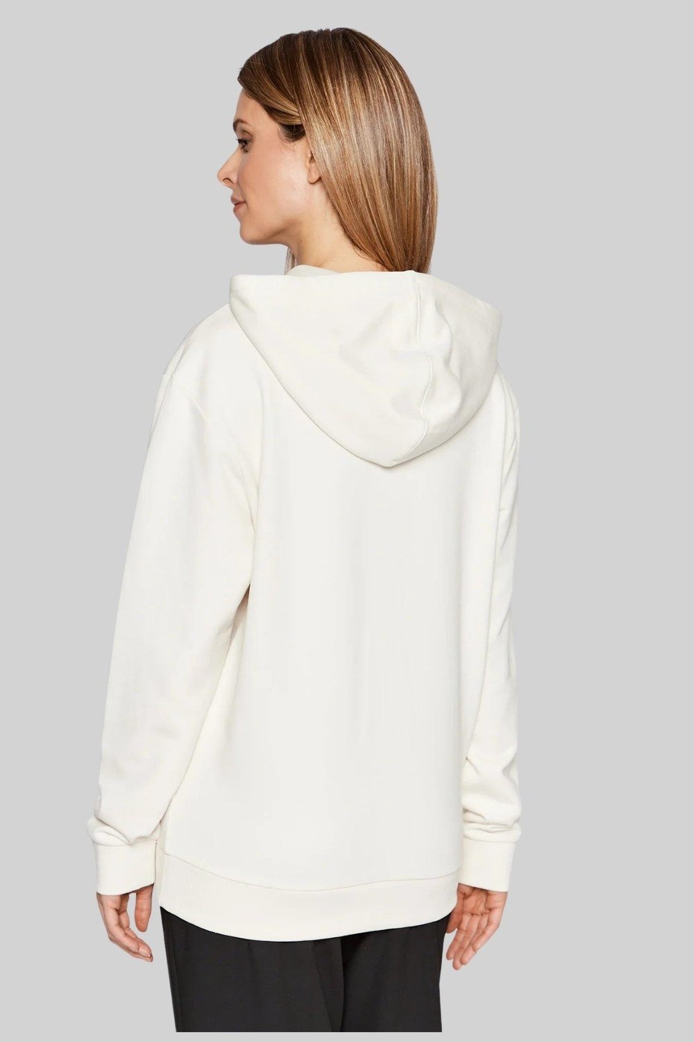 Hugo Kadın Dasara Logolu Kapüşonlu Sweatshirt Beyaz