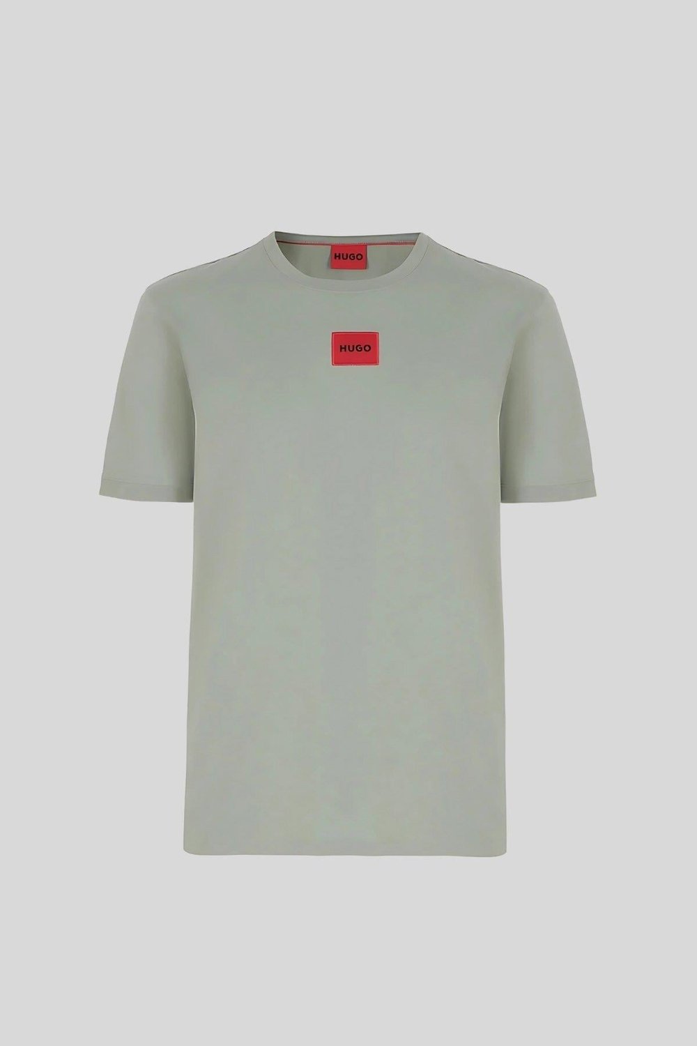 Hugo Logo Uygulamalı Pamuklu Erkek T-Shirt Yeşil