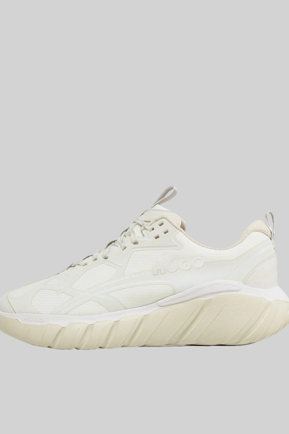 Hugo Marka Logolu Şerit Detaylı Erkek Sneaker Beyaz 100