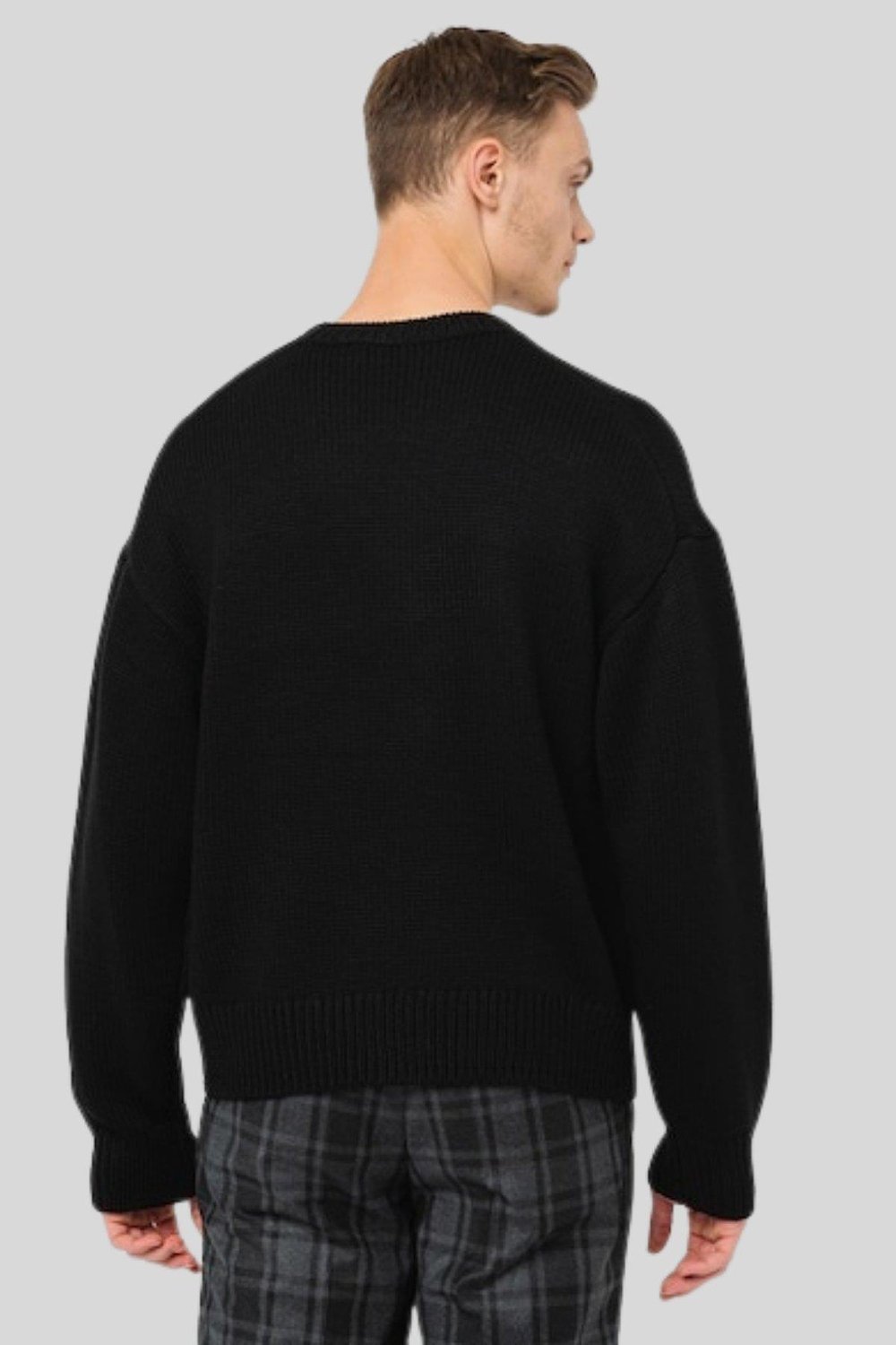 Hugo Regular Fit Logo Baskılı Erkek Kazak Siyah