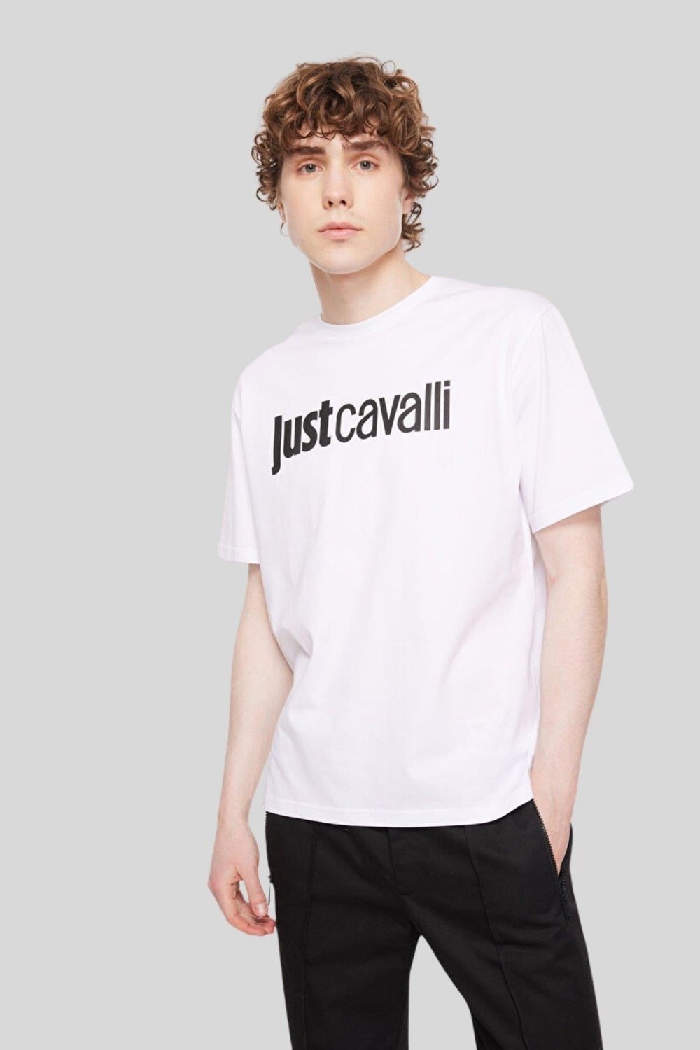 Just Cavalli Bisiklet Yaka Erkek T-Shirt Beyaz