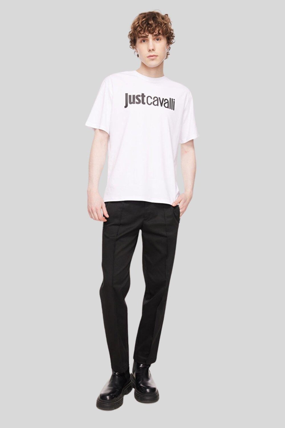 Just Cavalli Bisiklet Yaka Erkek T-Shirt Beyaz