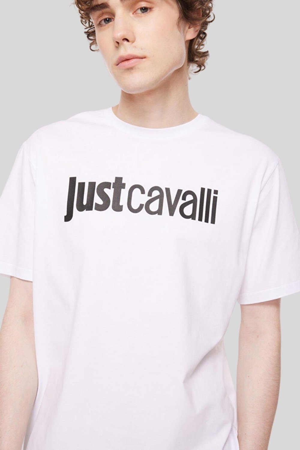 Just Cavalli Bisiklet Yaka Erkek T-Shirt Beyaz