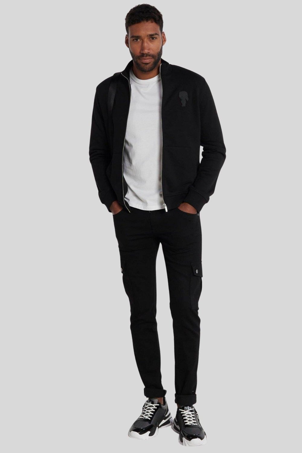 Karl Lagerfeld Erkek Fermuarlı SweatShirt Siyah